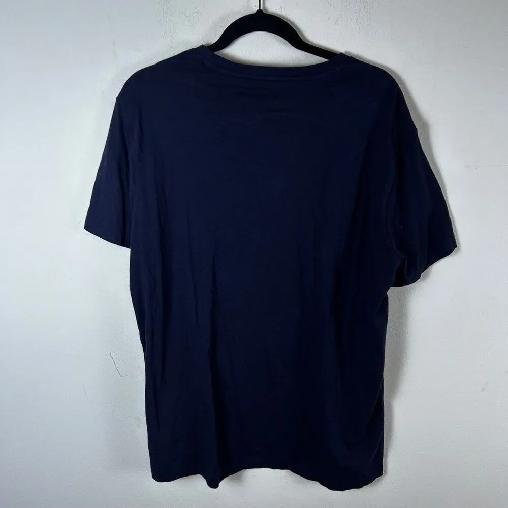Polo Ralph Lauren T-Shirt Mens Large Navy Blue Red Pony Logo Cotton Crew Neck - Picture 4 of 7